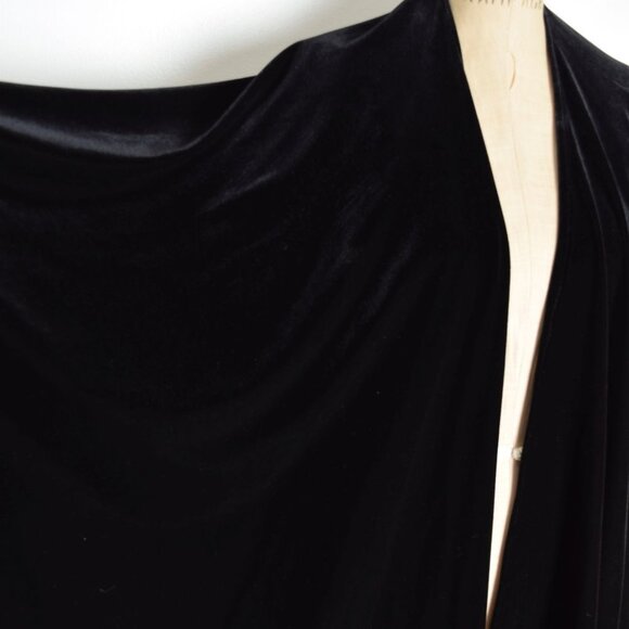 vintage 90s cape Harve Benard black velvet jacket poncho shawl draped top caplet - Picture 4 of 9
